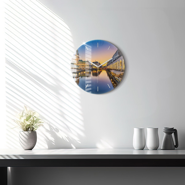 Round glass clock Hamburg City Hall