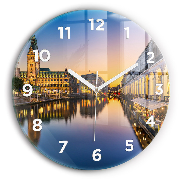 Round glass clock Hamburg City Hall