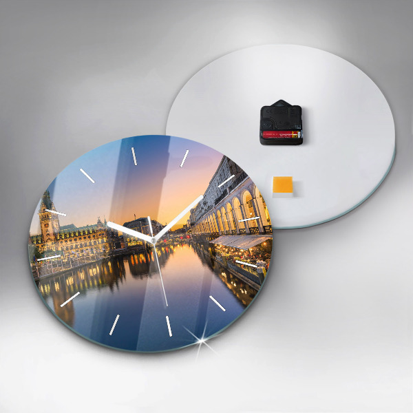 Round glass clock Hamburg City Hall