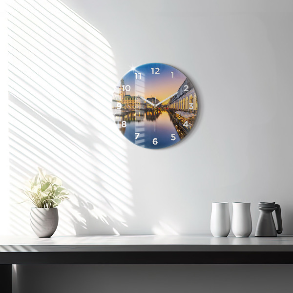 Round glass clock Hamburg City Hall