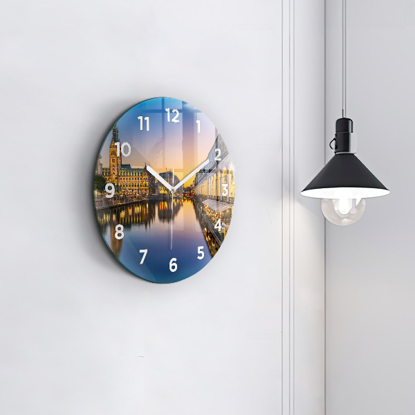 Round glass clock Hamburg City Hall