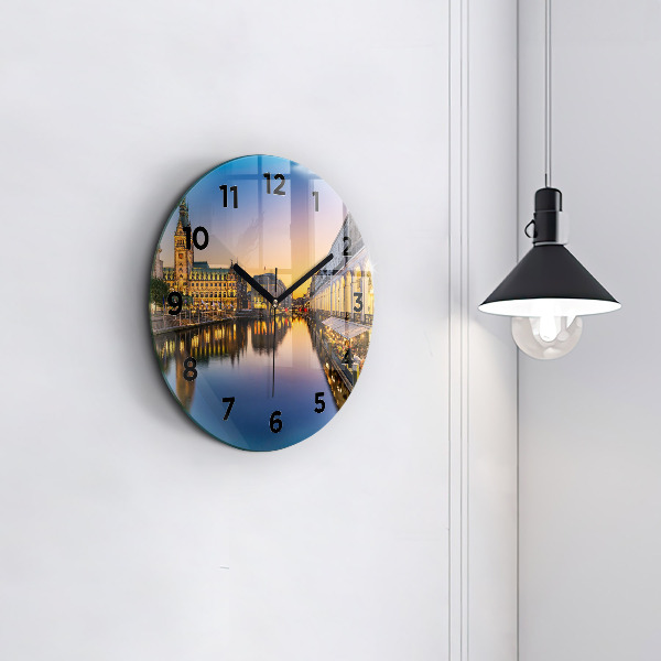 Round glass clock Hamburg City Hall