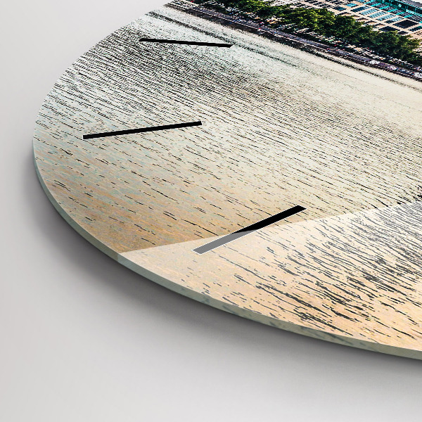 Round glass clock Binnenalster in Hamburg