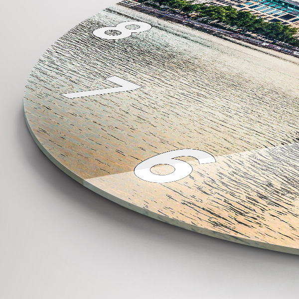Round glass clock Binnenalster in Hamburg