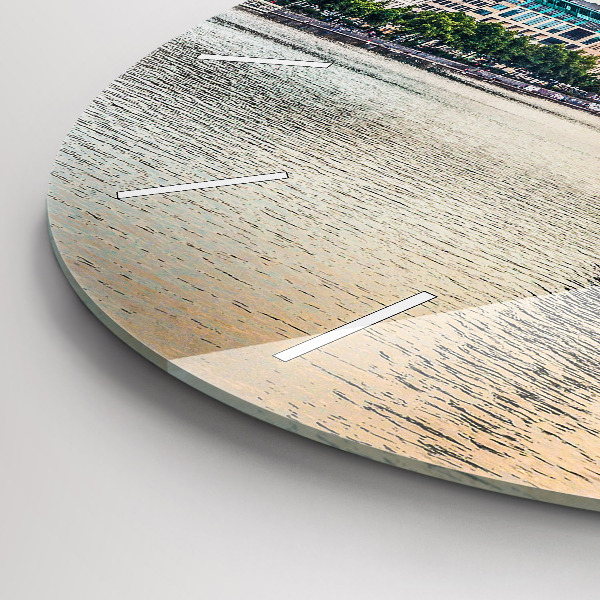 Round glass clock Binnenalster in Hamburg