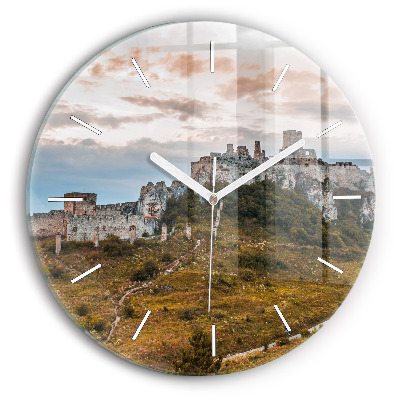 Round glass clock Spiš Castle in Slovakia