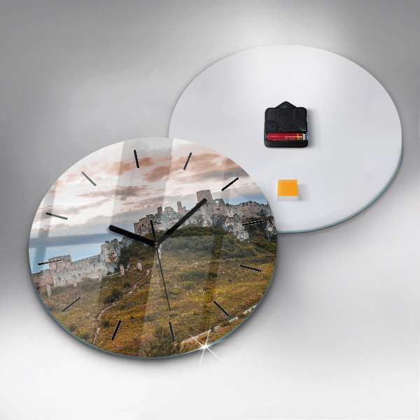 Round glass clock Spiš Castle in Slovakia