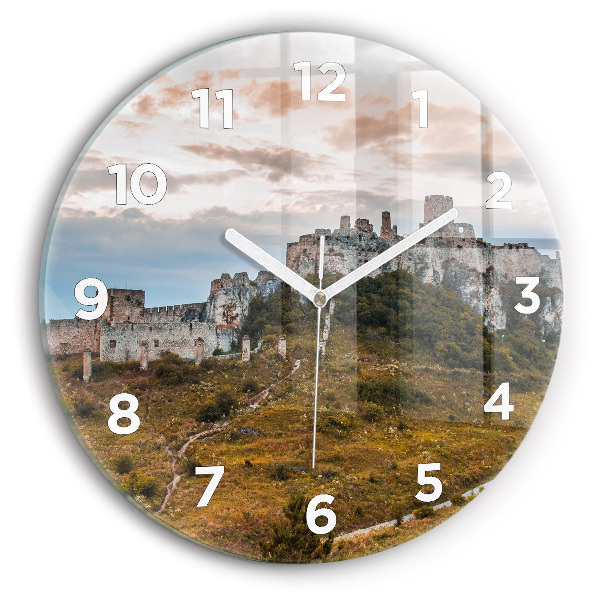 Round glass clock Spiš Castle in Slovakia