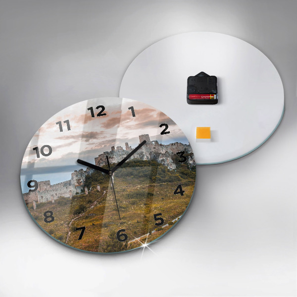 Round glass clock Spiš Castle in Slovakia