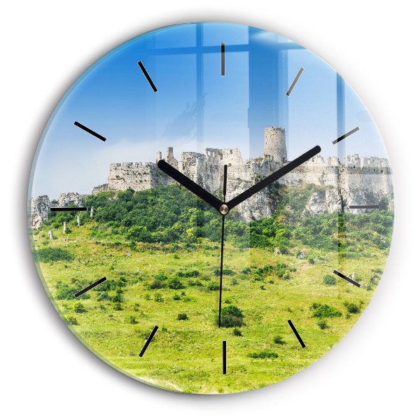Round glass clock Spiš Castle in Slovakia