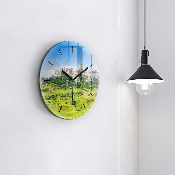 Round glass clock Spiš Castle in Slovakia