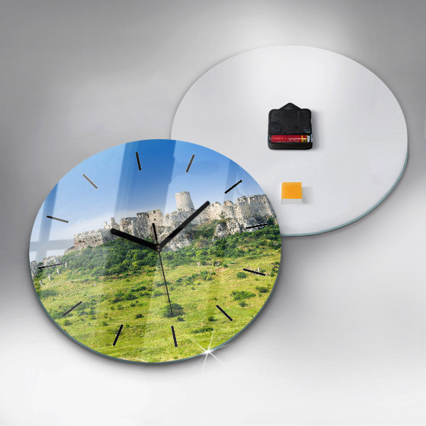 Round glass clock Spiš Castle in Slovakia