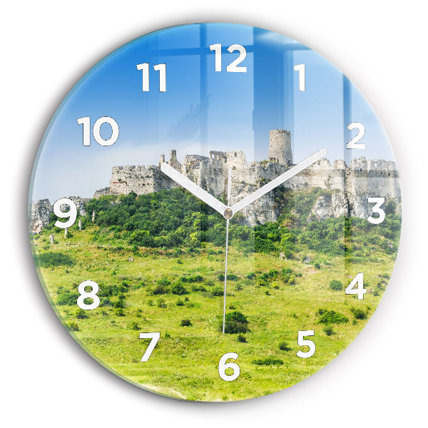 Round glass clock Spiš Castle in Slovakia