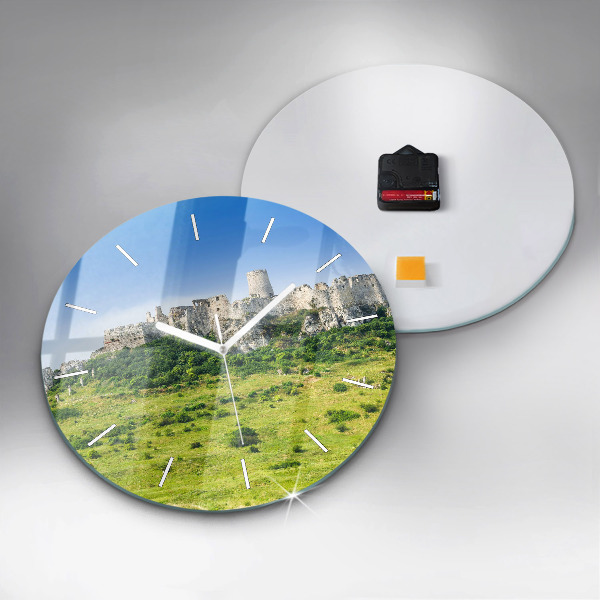 Round glass clock Spiš Castle in Slovakia