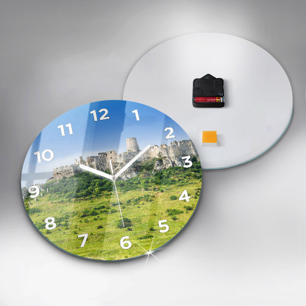 Round glass clock Spiš Castle in Slovakia