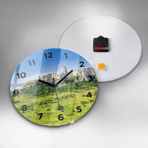Round glass clock Spiš Castle in Slovakia