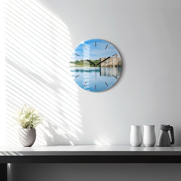 Round glass clock Leeds Castle