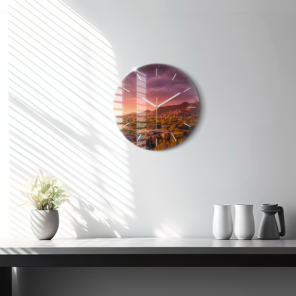 Round glass clock North Scottsdale Sunset