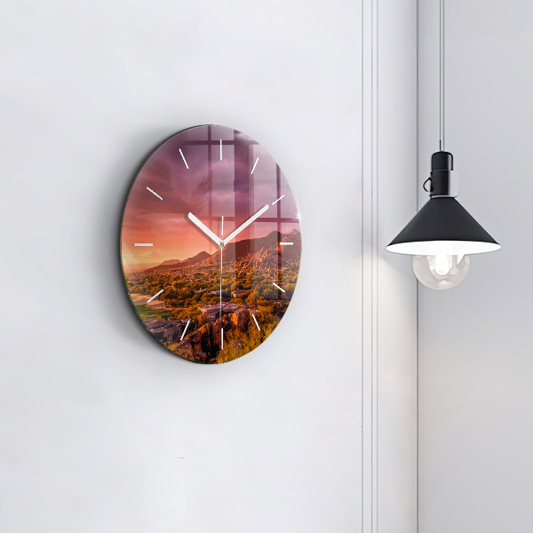 Round glass clock North Scottsdale Sunset