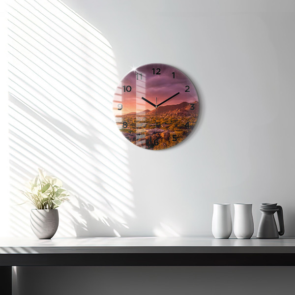Round glass clock North Scottsdale Sunset