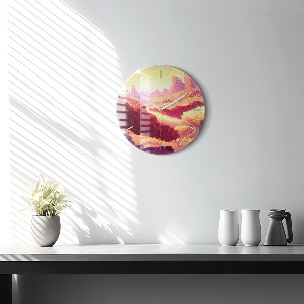 Round glass clock Arizona Desert