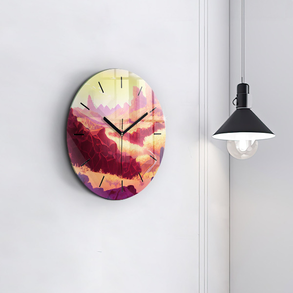 Round glass clock Arizona Desert
