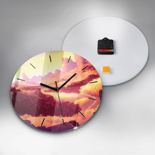 Round glass clock Arizona Desert