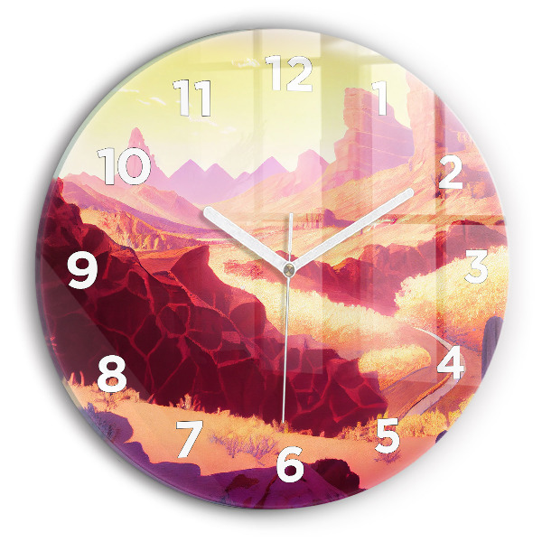 Round glass clock Arizona Desert