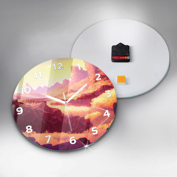 Round glass clock Arizona Desert