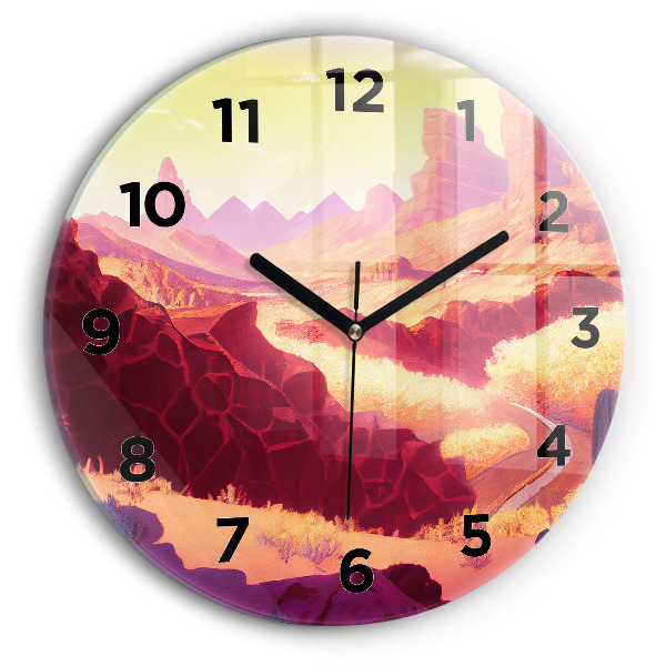 Round glass clock Arizona Desert