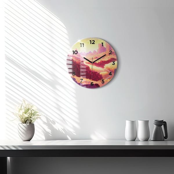 Round glass clock Arizona Desert