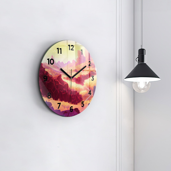 Round glass clock Arizona Desert