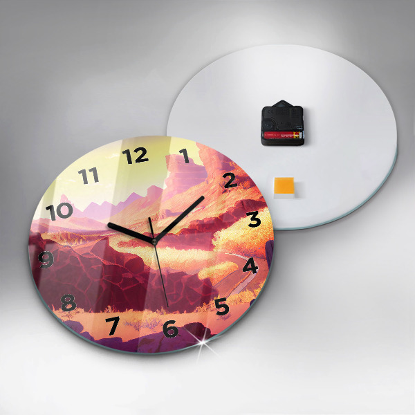Round glass clock Arizona Desert