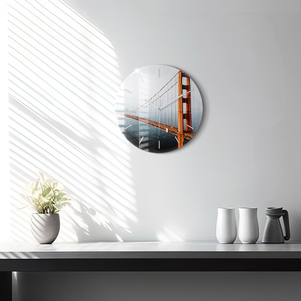 Round glass clock Golden Gate Bridge