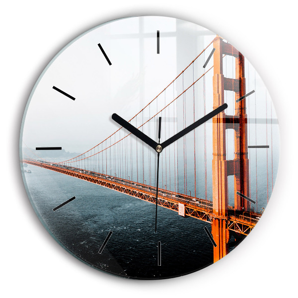 Round glass clock Golden Gate Bridge