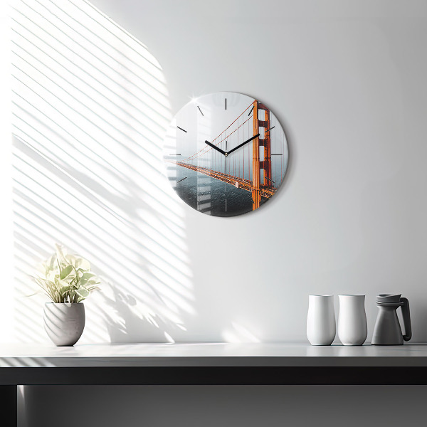 Round glass clock Golden Gate Bridge