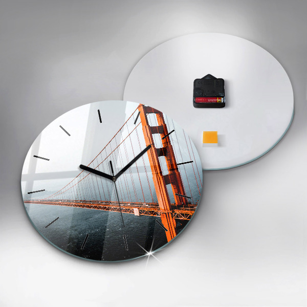 Round glass clock Golden Gate Bridge