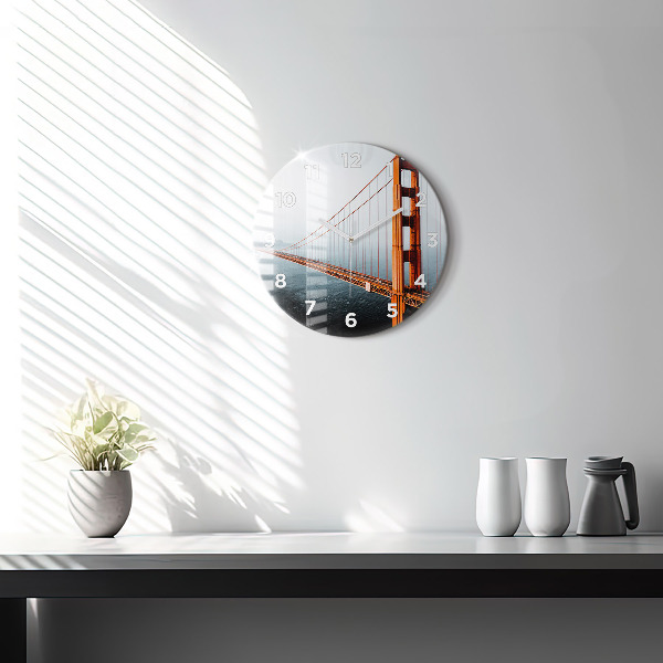 Round glass clock Golden Gate Bridge