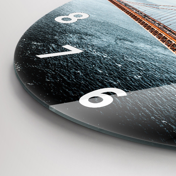Round glass clock Golden Gate Bridge