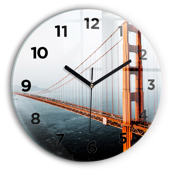 Round glass clock Golden Gate Bridge