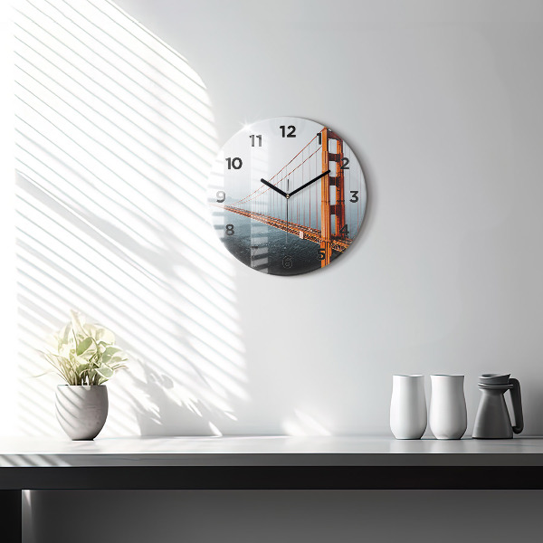 Round glass clock Golden Gate Bridge