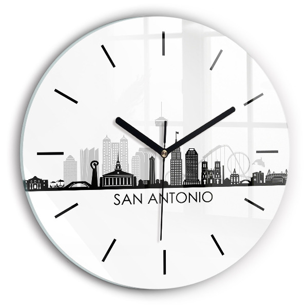 Round glass clock City of San Antonio Texas