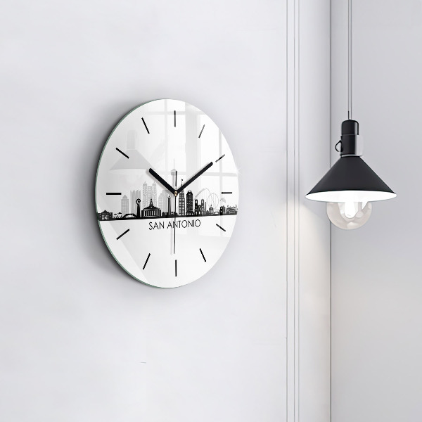Round glass clock City of San Antonio Texas