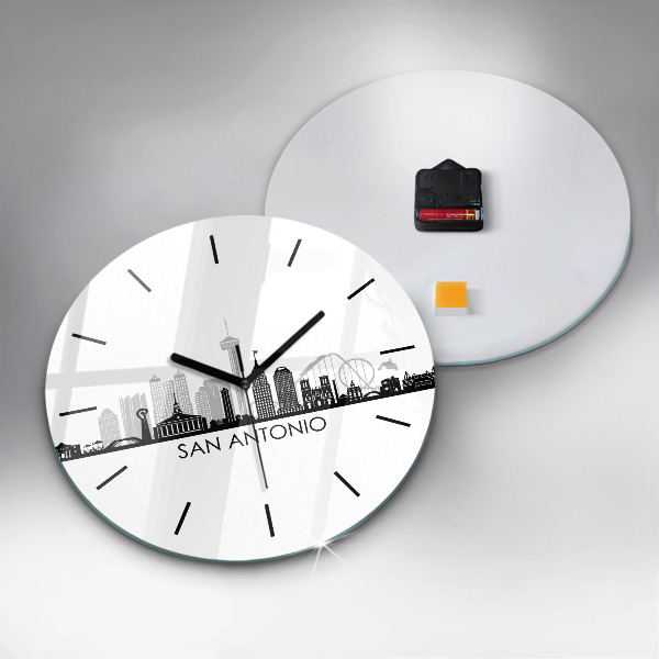 Round glass clock City of San Antonio Texas