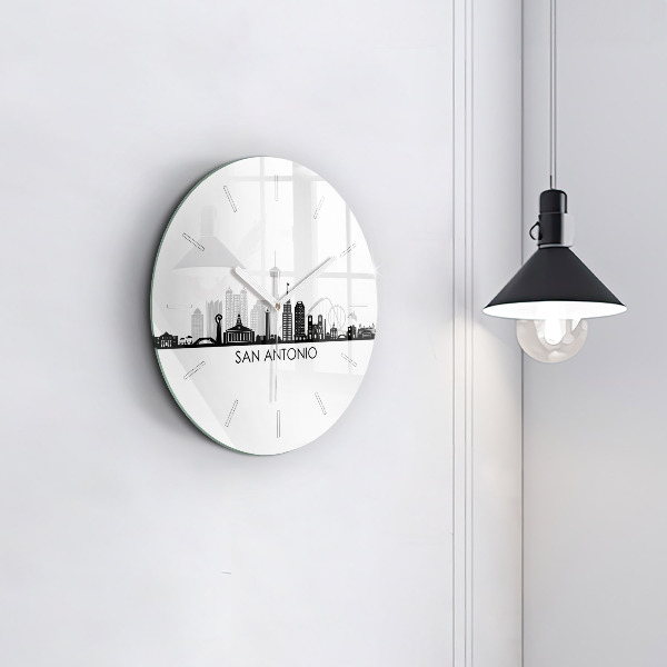 Round glass clock City of San Antonio Texas