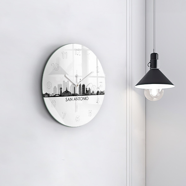 Round glass clock City of San Antonio Texas