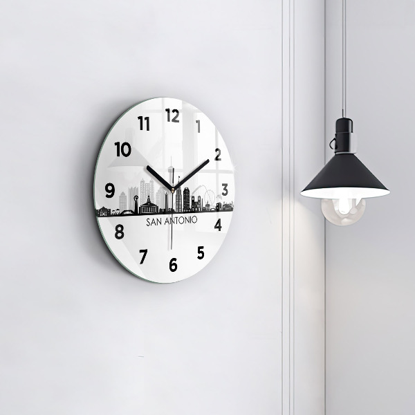 Round glass clock City of San Antonio Texas