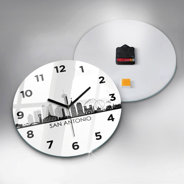 Round glass clock City of San Antonio Texas
