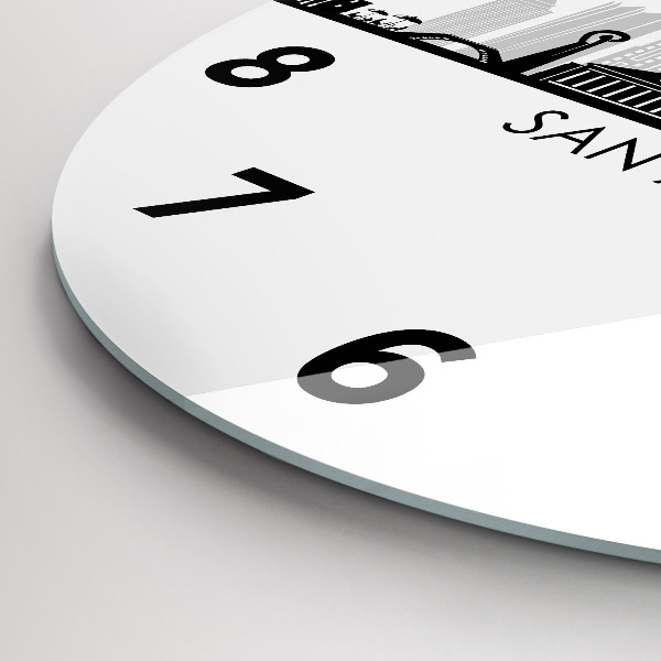 Round glass clock City of San Antonio Texas