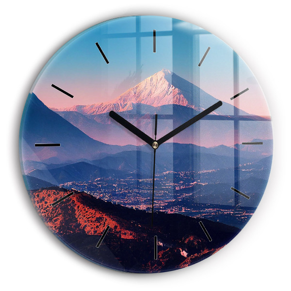 Round glass clock Mountains in San Antonio USA
